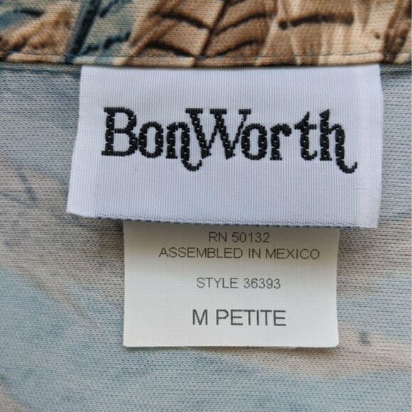 Vintage 90s Feather Print Knit Blouse MP Button Front Groovy Grandmacore - Picture 4 of 11